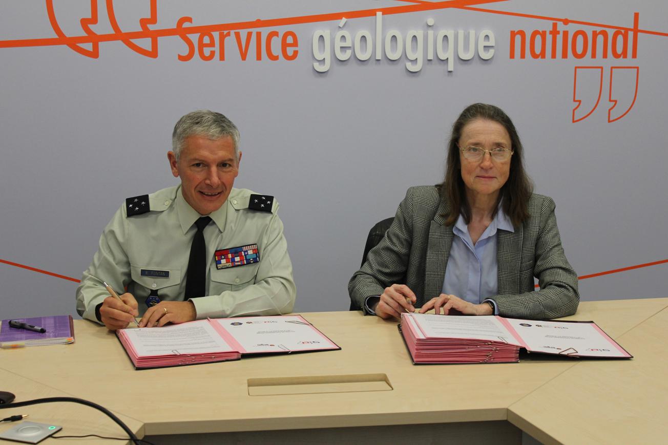 Signing of the partnership agreement between the Ministry of the Armed Forces and BRGM 