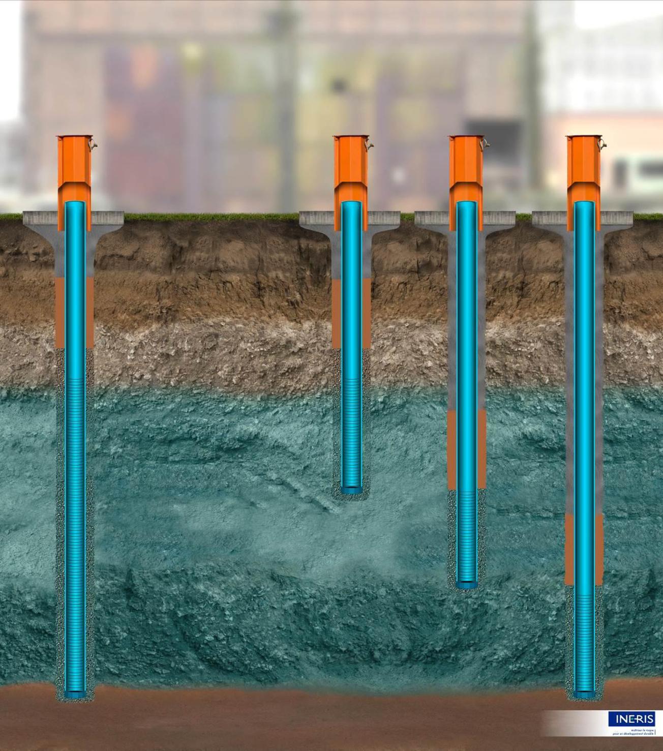 Different types of boreholes can be set up for groundwater monitoring 