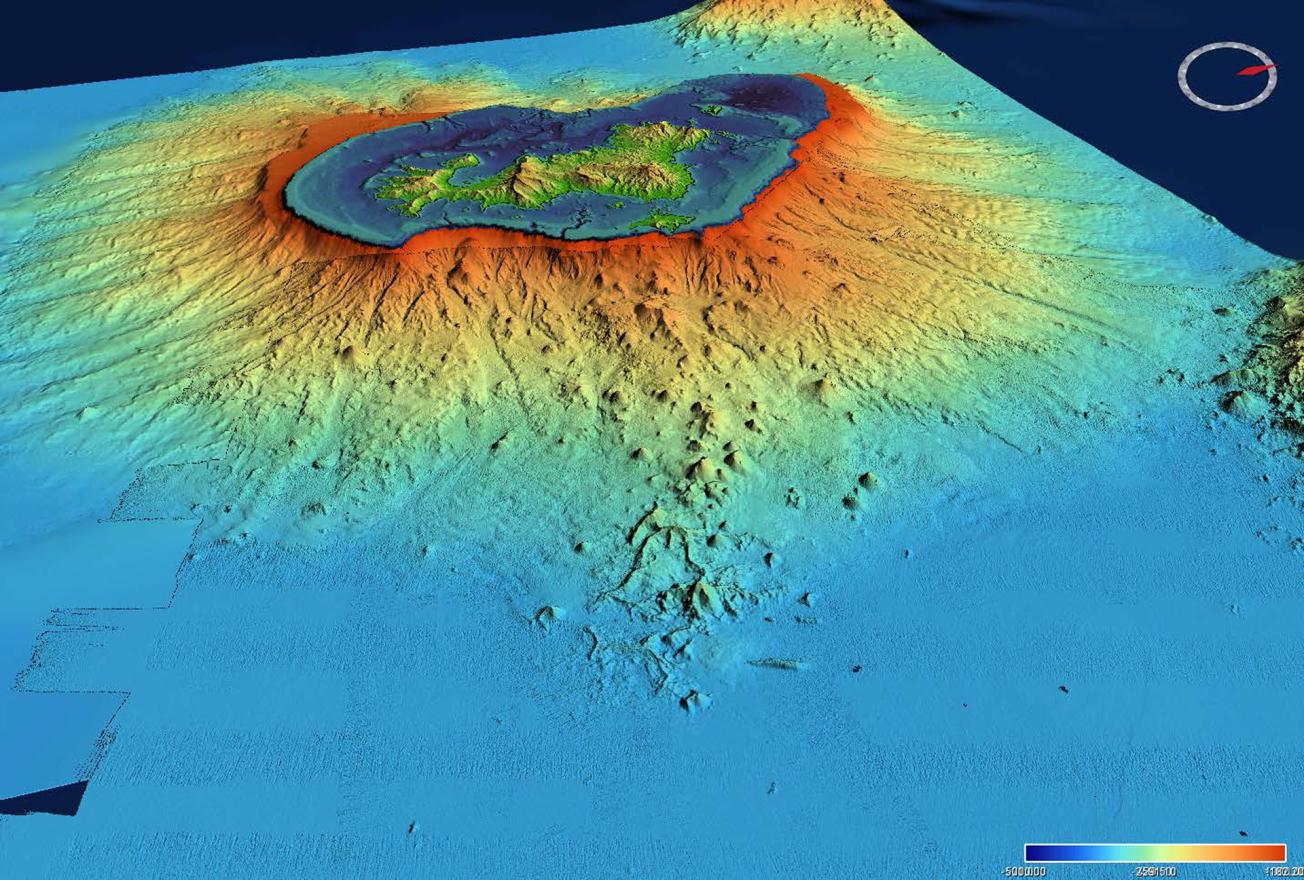 Submarine reliefs off the coast of Mayotte, recorded as part of the oceanographic missions carried out around the birth of a new underwater volcano 