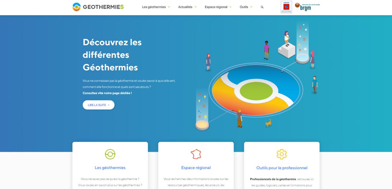 Page d’accueil du site Géothermies.fr