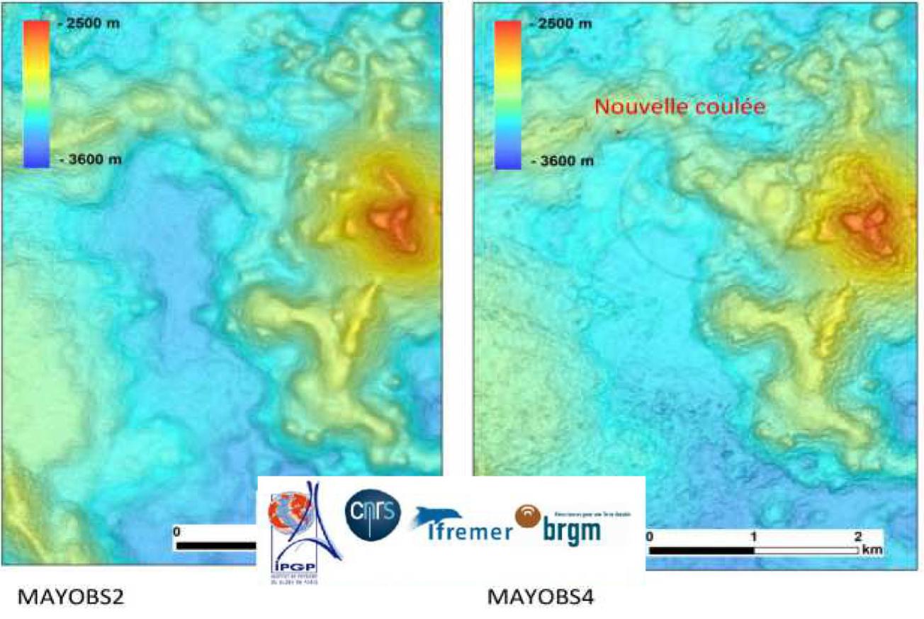 Bathymetric data recorded during the MAYOBS2 and MAYOBS4 campaigns 