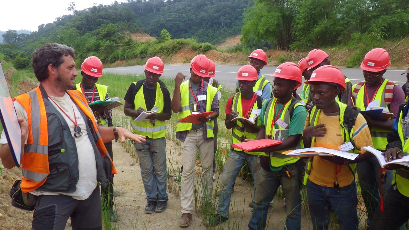 Second-year Master's student from Marien N'Gouabi University on a geology field course 