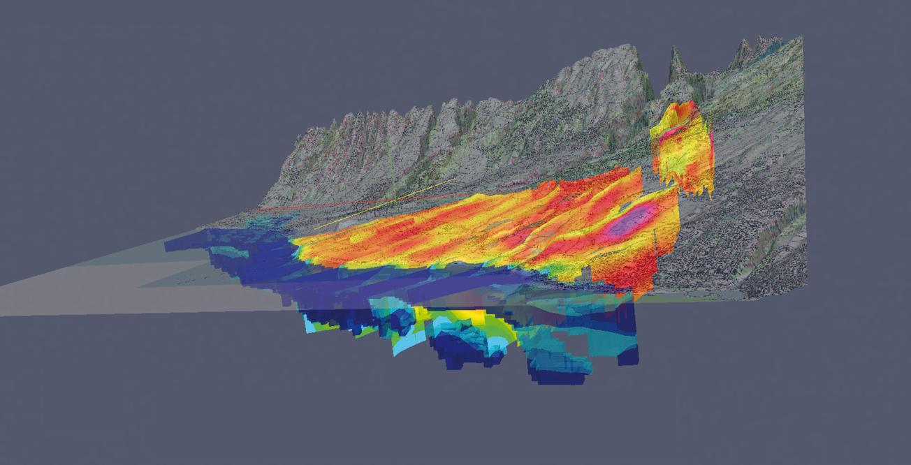 A digital image of saline intrusion (in dark blue) in the Pierrefonds coastal aquifer 