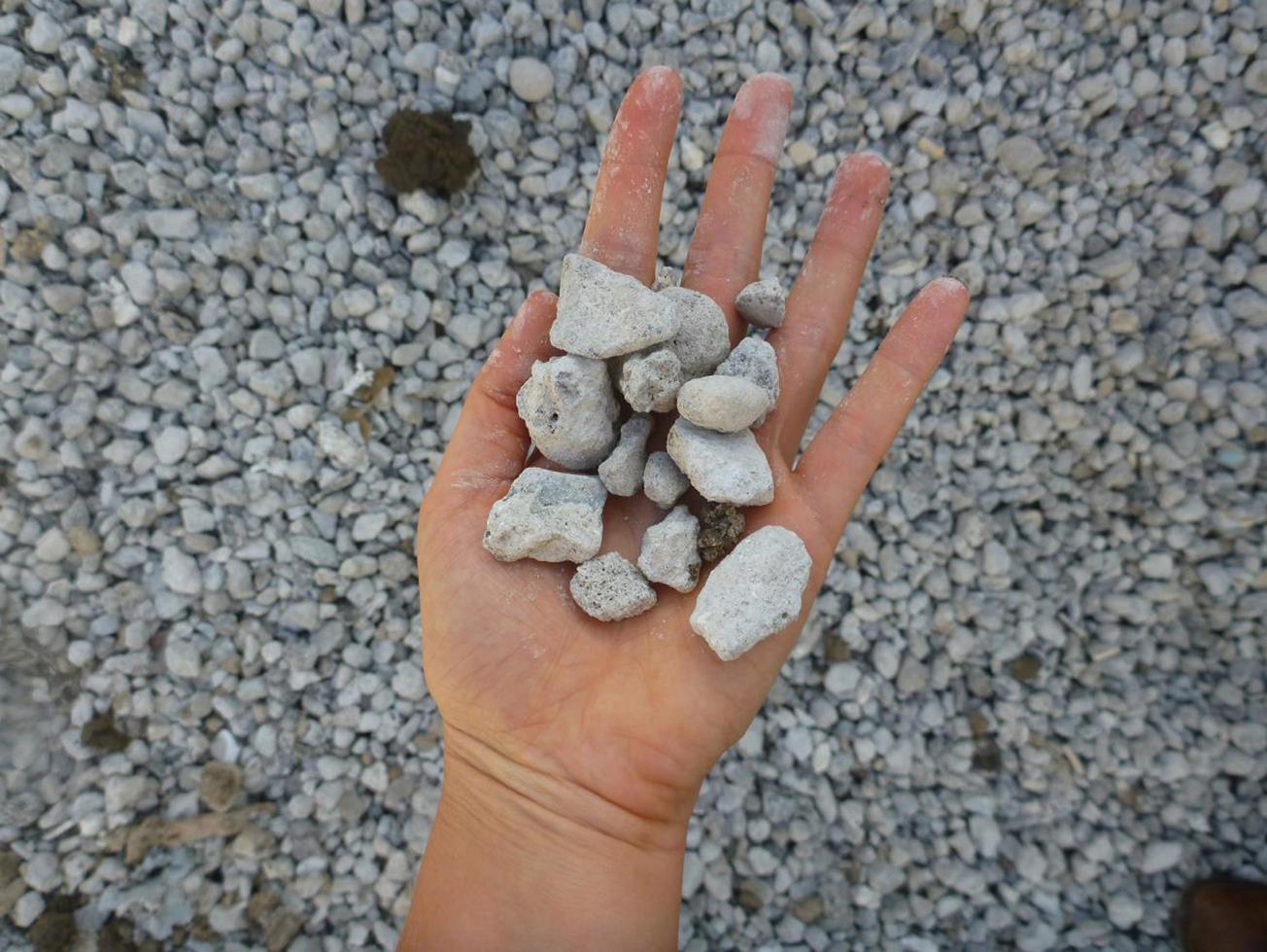 Recycled gravel in Guadeloupe 