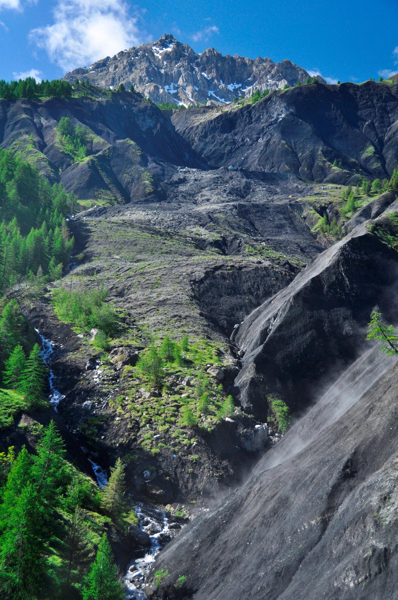 Photo taken from the bottom of the Super-Sauze landslide 