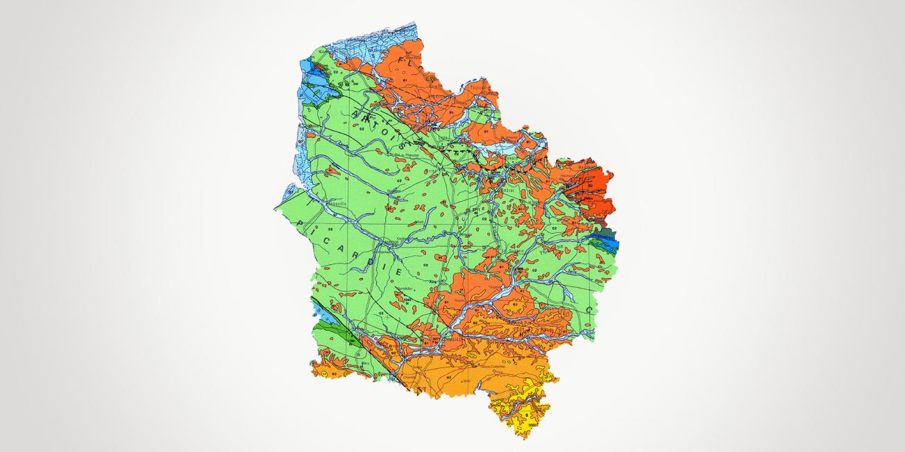 Geological map of Hauts-de-France