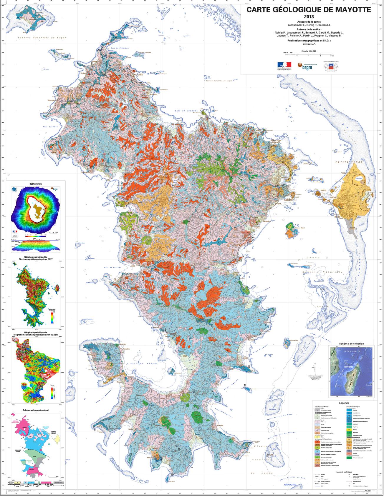 Carte géologique de Mayotte