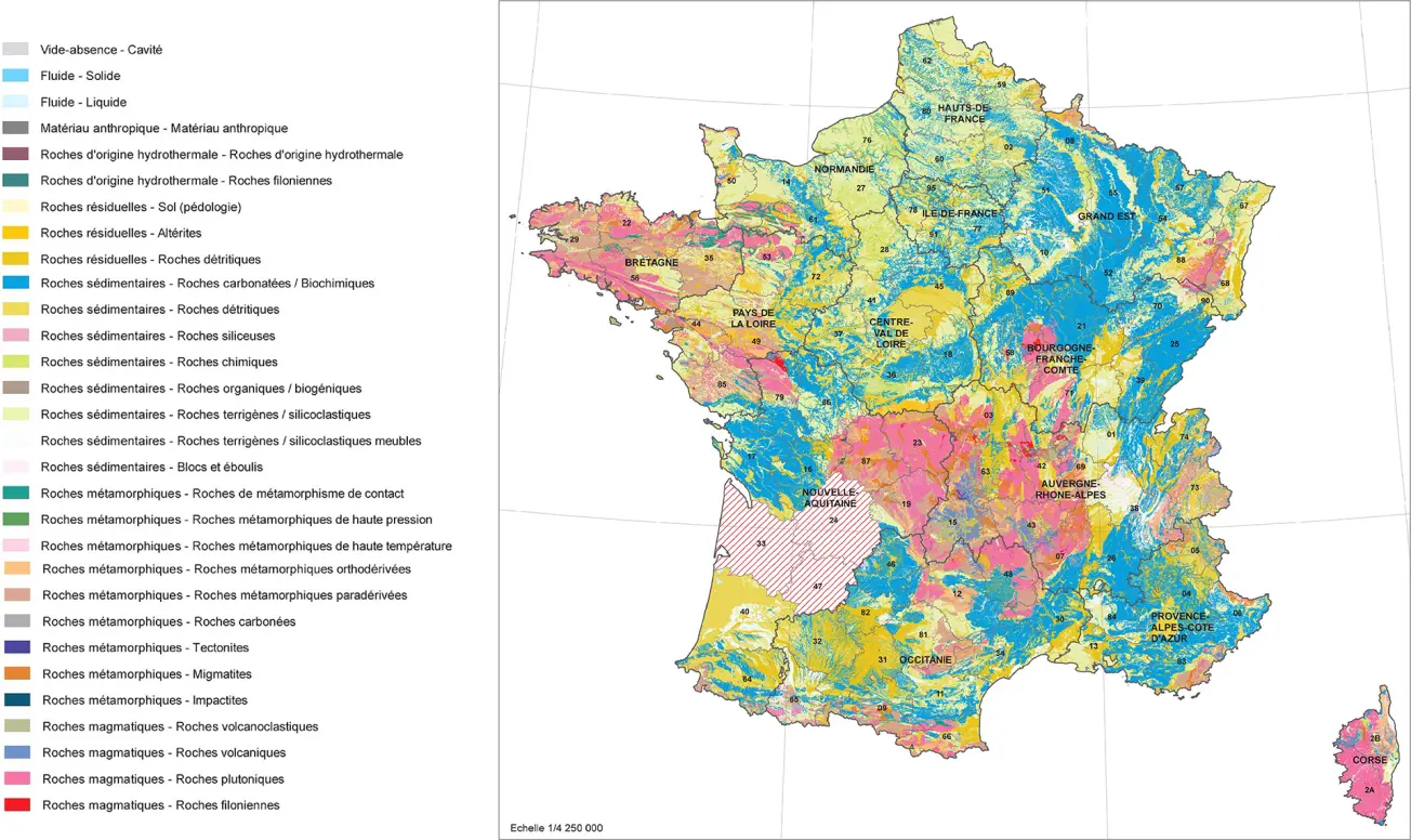 Carte lithologique harmonisée de la France métropolitaine