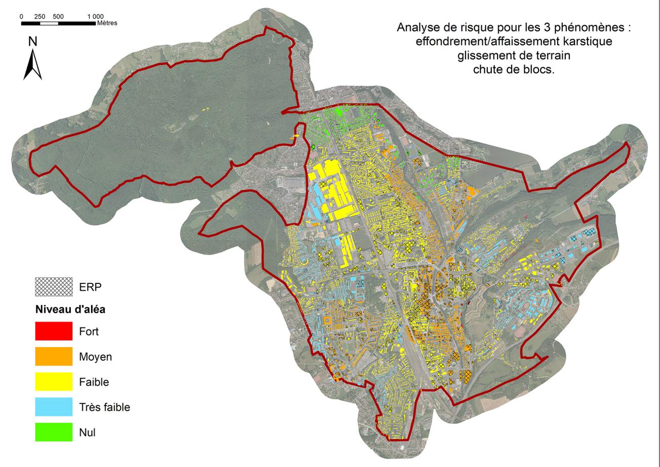 Mapping of buildings according to hazard levels