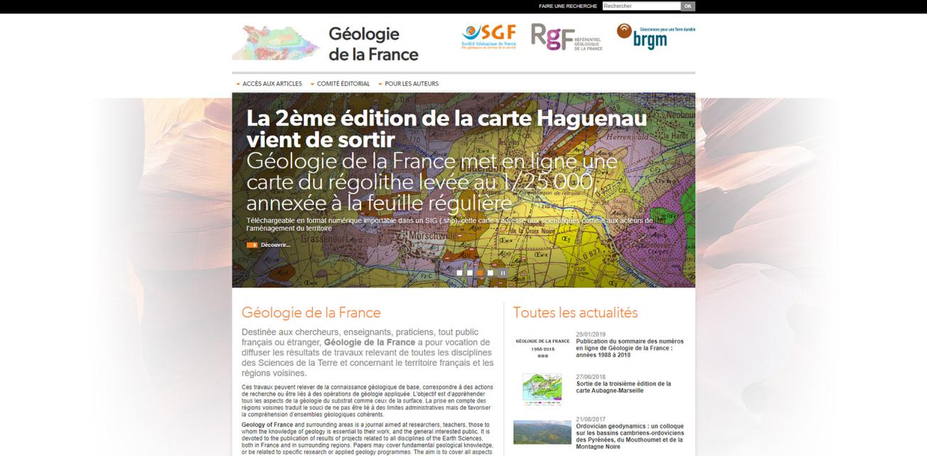 Page d’accueil GeolFrance
