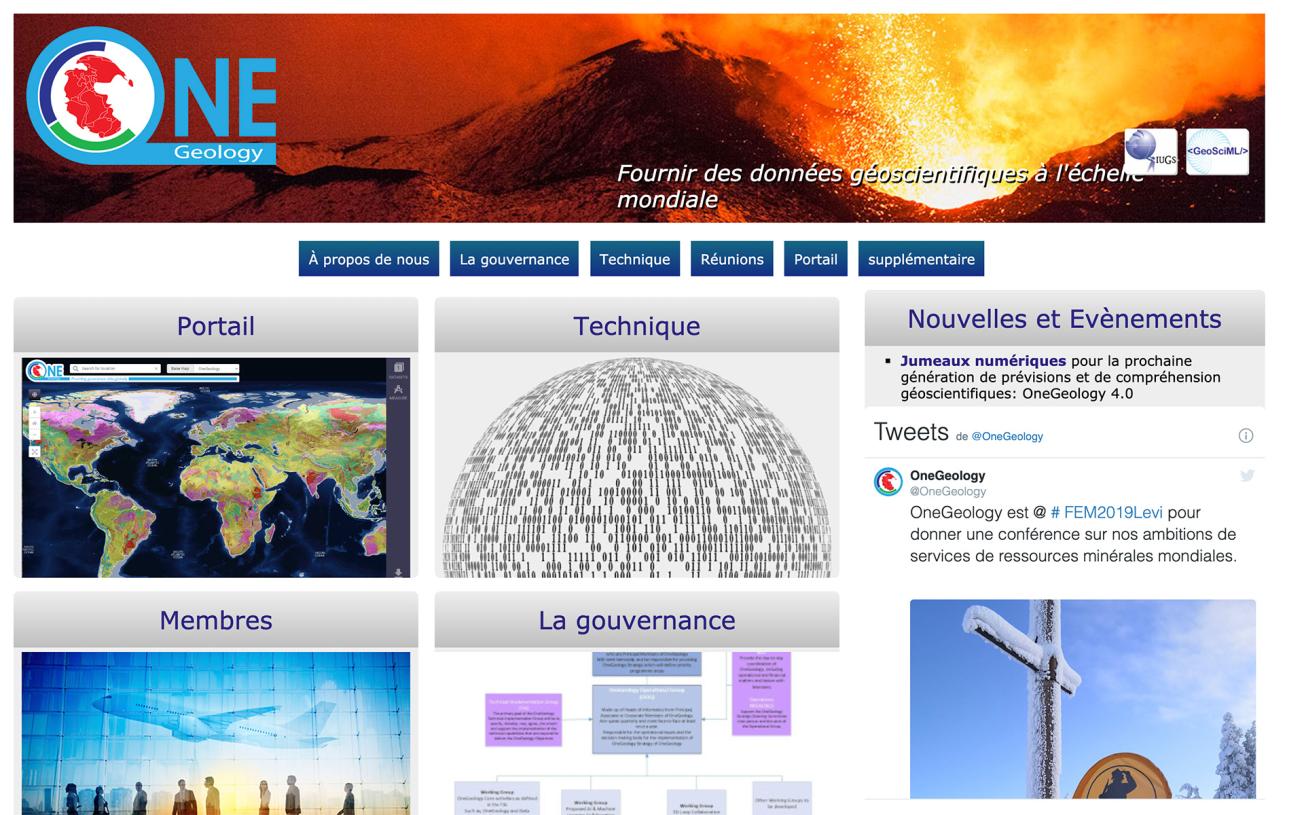Page d’accueil OneGeology