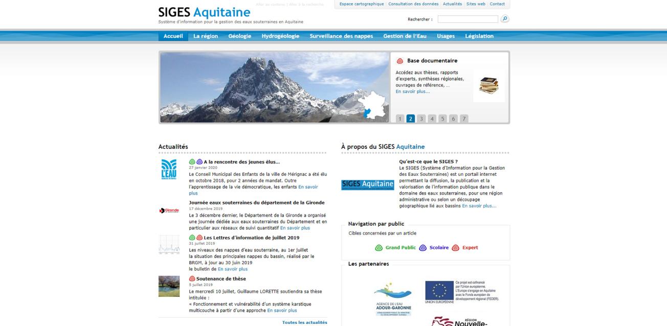 SIGES Aquitaine home page