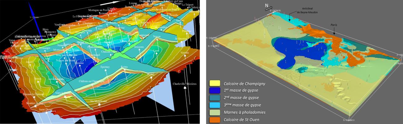 Two geological models made with GDM Suite