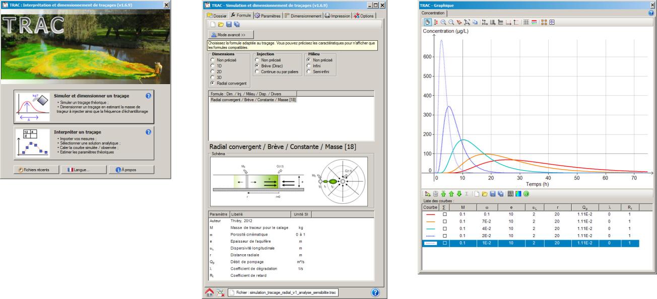 TRAC software: home page and simulation mode