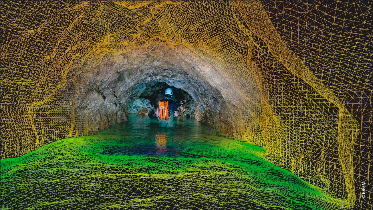 3D scan of an underground gallery, Haute-Vienne