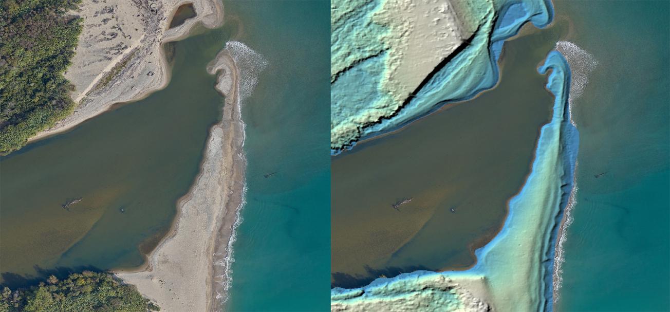 Example of orthophotographic and topographic