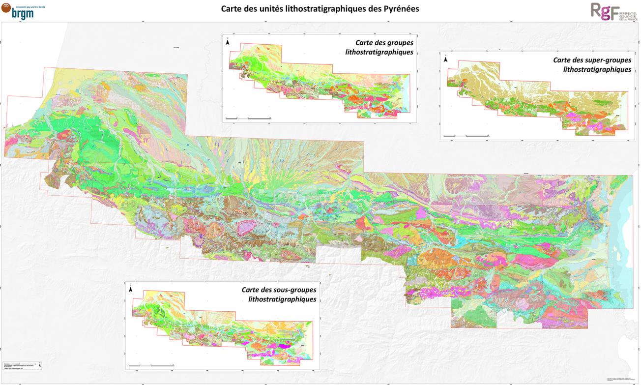 Geological map produced by studies for the RGF Pyrenees project