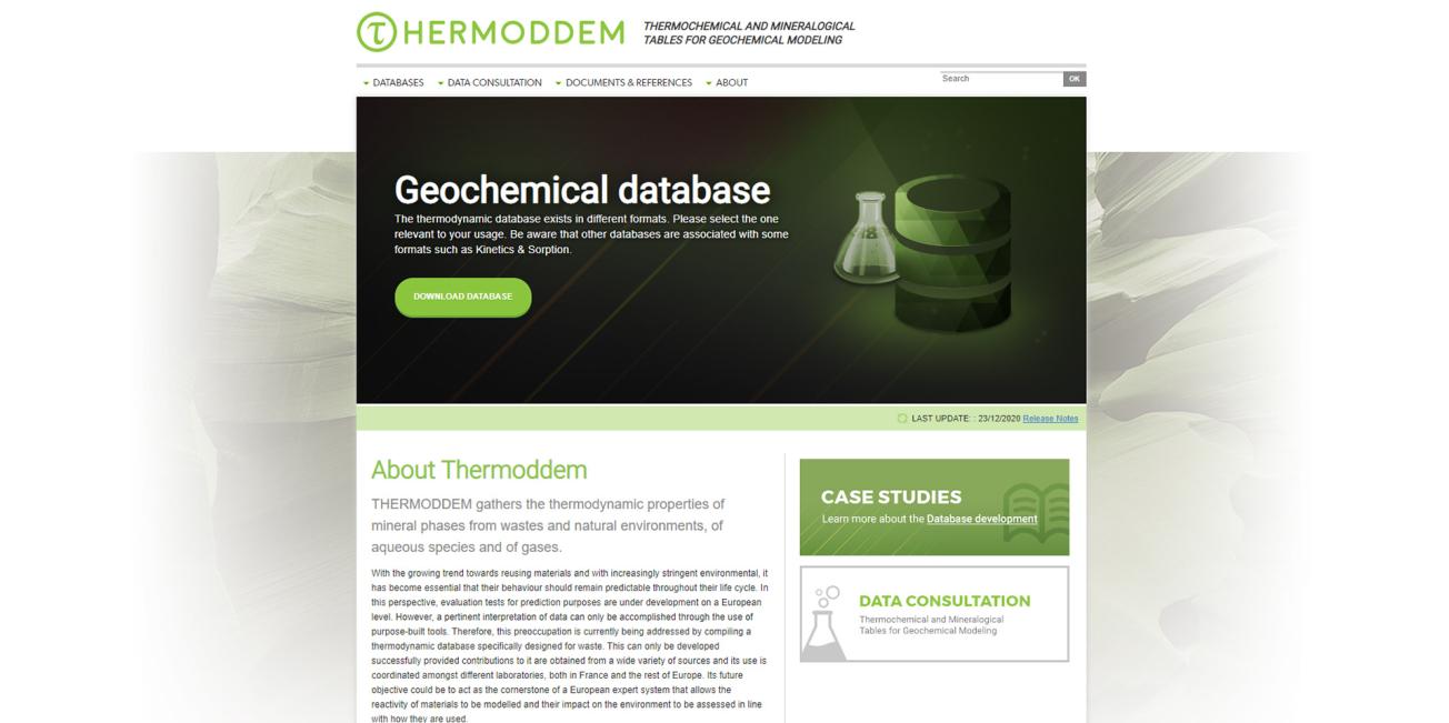 Page d'accueil du site Thermoddem