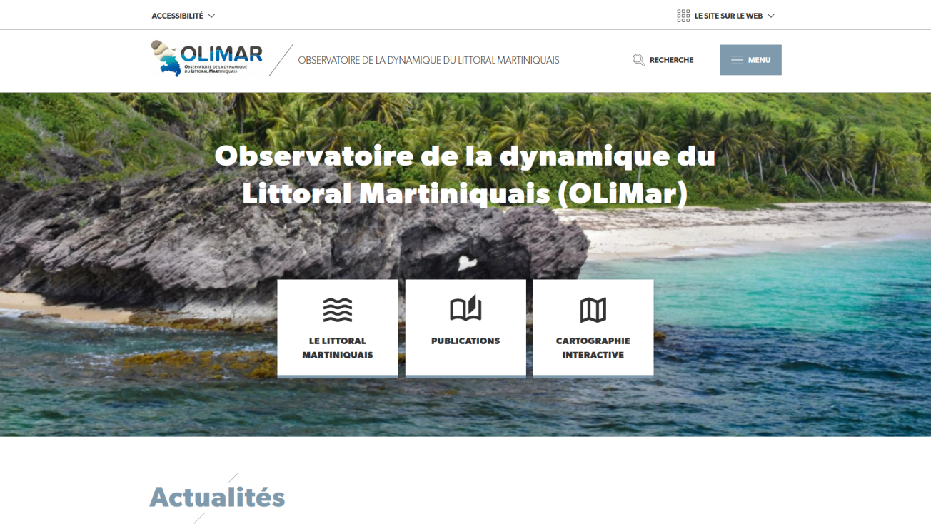 Page d'accueil du site OLiMar