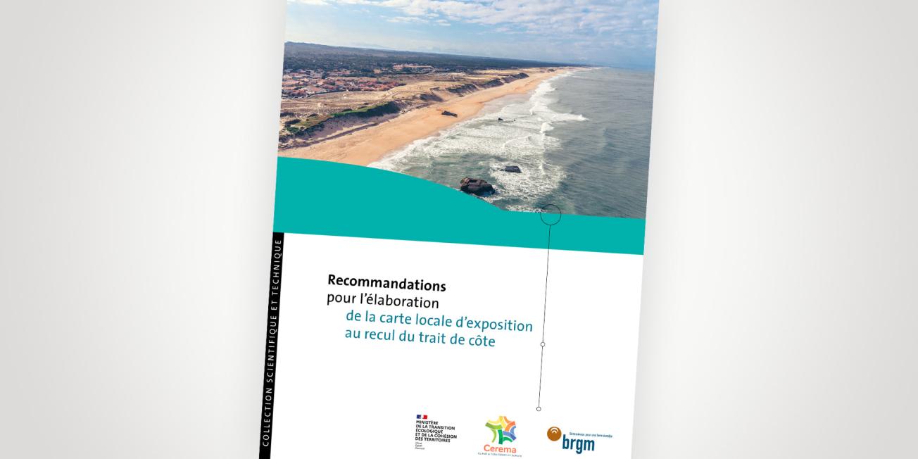 Cover of the recommendations document for the elaboration of the local coastline recession exposure map.