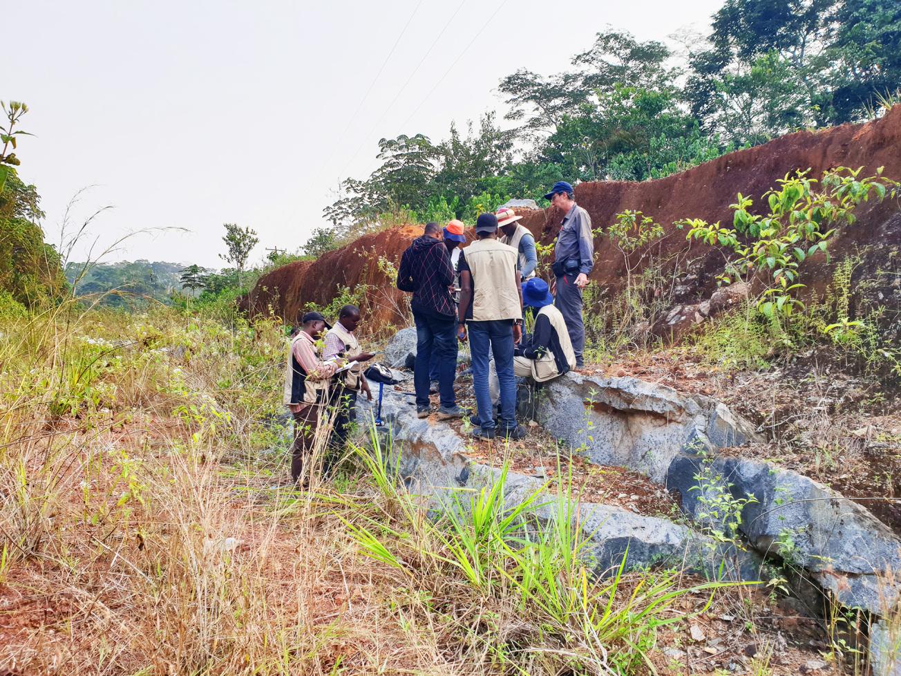 Field survey on a granite inselberg in the Djoum sector in the extreme south of Cameroon.