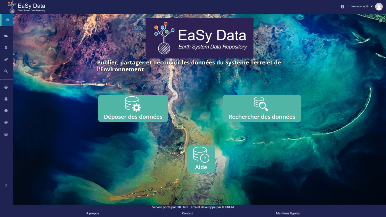 Page d'accueil de l'entrepôt de données EaSy Data.