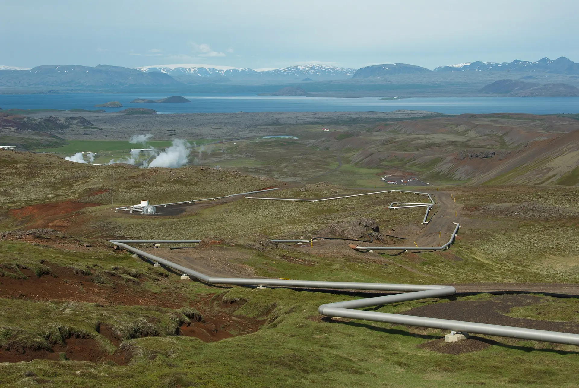 The Nesjavellir geothermal field and Lake Thingvallavatn in Iceland 