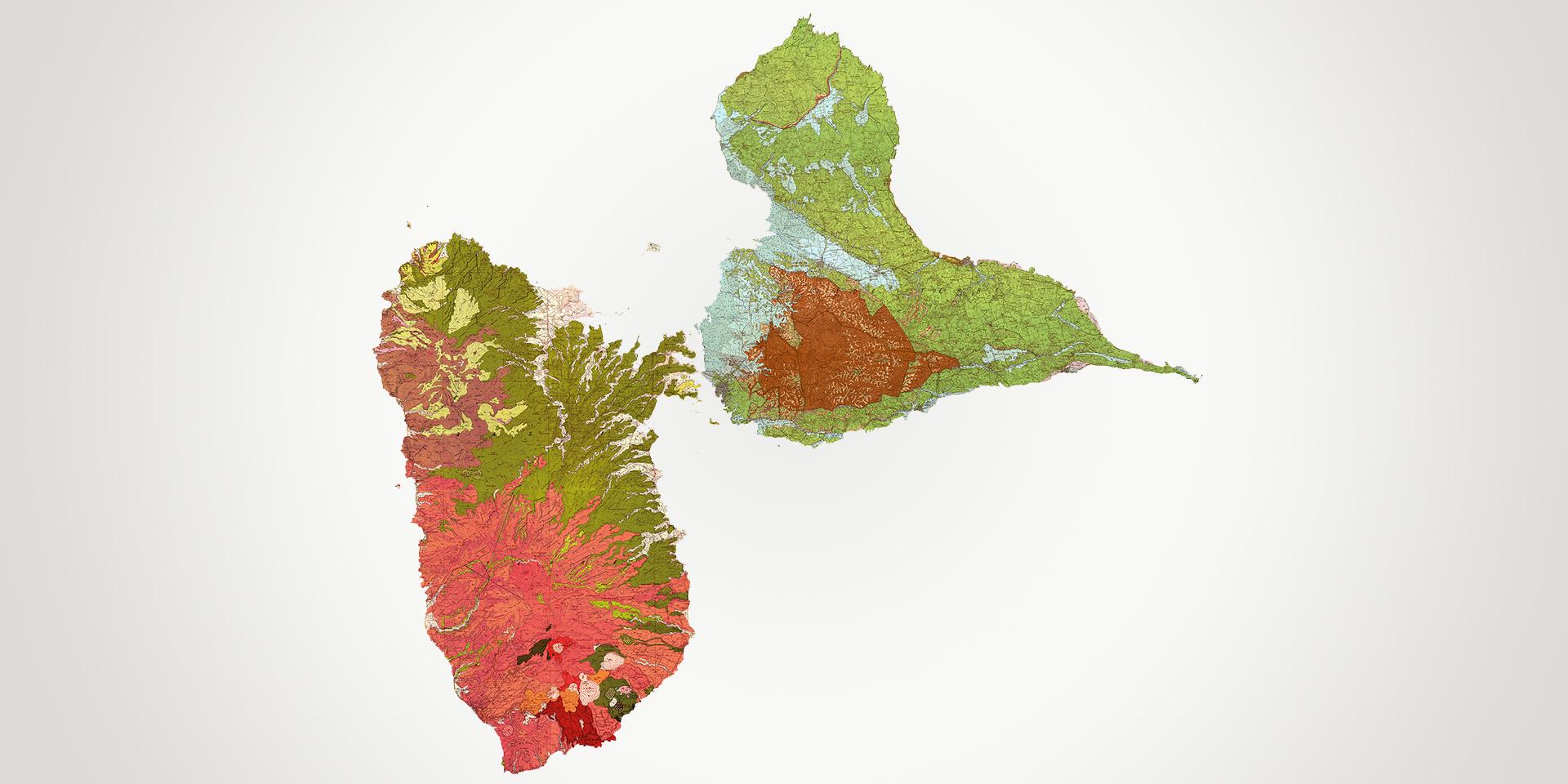 Carte géologique de Guadeloupe