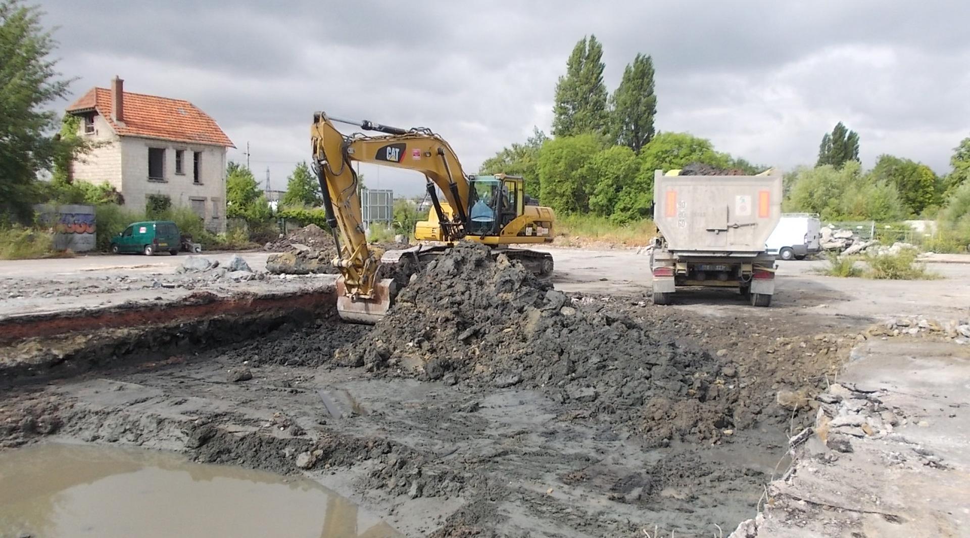 Rehabilitation work on a brownfield site