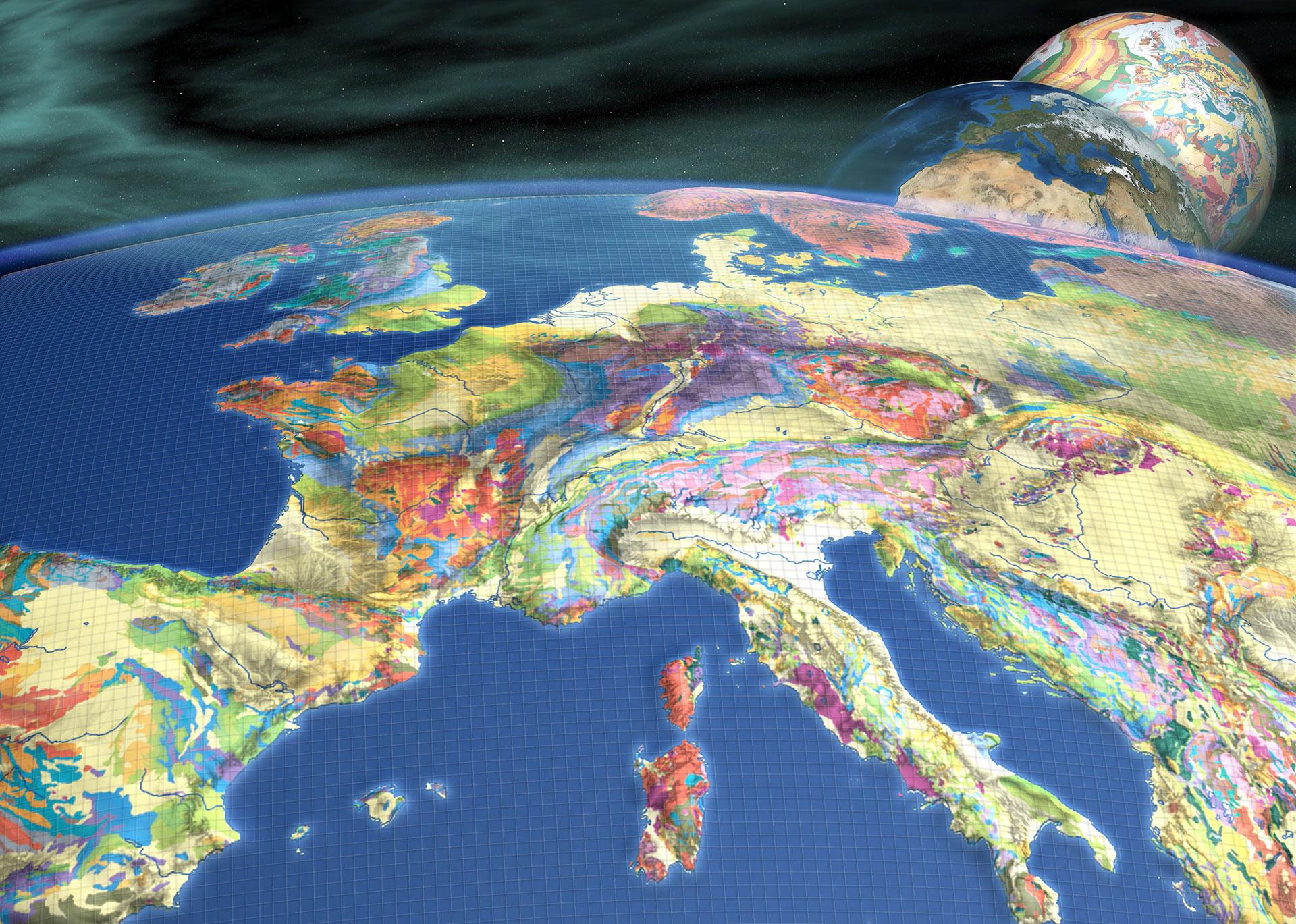 Carte géologique de l'Europe.