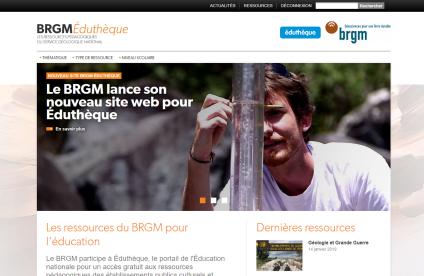 The BRGM Éduthèque website homepage 