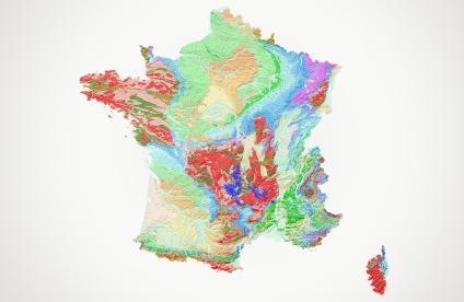 Geological map of France at 1/1000 000