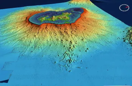 Reliefs sous-marins au large de Mayotte, relevés dans le cadre des missions océanographiques menées autour de la naissance d'un nouveau volcan sous-marin 