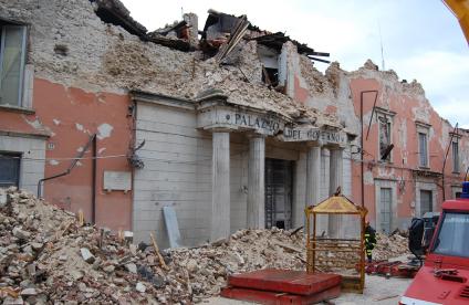 Aquila earthquake in Italy 
