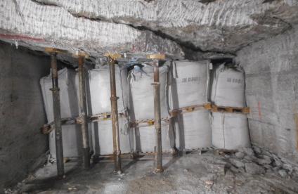 Packages of waste stored at the Stocamine underground site 