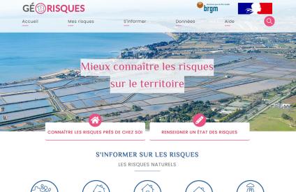 Homepage of the Géorisques website