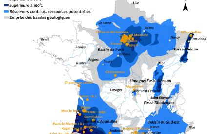 Cartographie des opérations géothermiques profondes de basse énergie en métropole