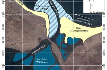 Types of morphologies at the mouth of the Miquelon Gully
