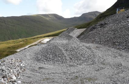 Picture of the Cononish site in Scotland and stockpile sampled
