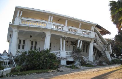 Buildings in Port-au-Prince destroyed during the earthquake, Haiti