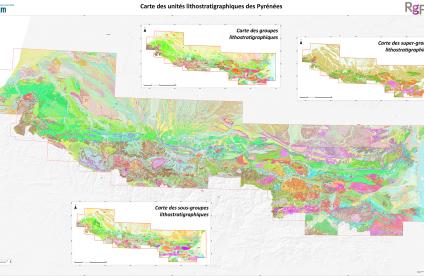 Geological map produced by studies for the RGF Pyrenees project