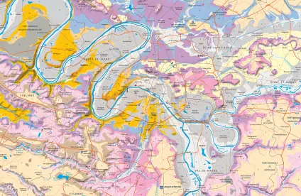 Extract from the educational geological map of Paris and its surrounding area