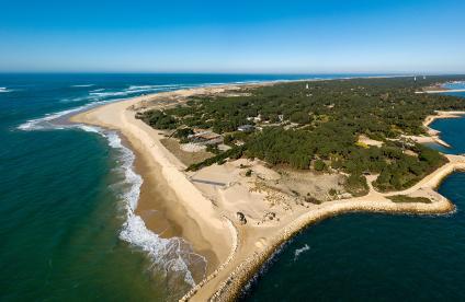 Aerial photograph of the Pointe du Cap-Ferret on Arcachon Bay.