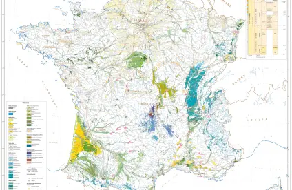 Carte géologique du Quaternaire au 1/1 000 000e de la France métropolitaine. 