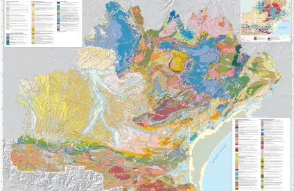1:250,000 geological map of the Occitania Region.