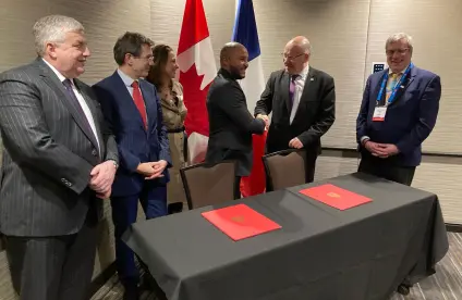 On 5 March 2024, Rinaldo Jeanty, Canada’s Assistant Associate Deputy Minister for Natural Resources, and Christophe Poinssot, BRGM Deputy Director General, signed a partnership agreement between the Canadian and French geological surveys.