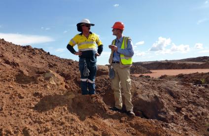 Sampling of rare-earth enriched ore from the Mount Weld mine, Australia