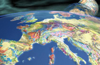 Carte géologique de l'Europe.