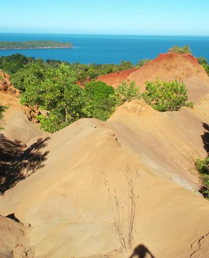 Padza (or badlands) in the village of Dapani, Mayotte 