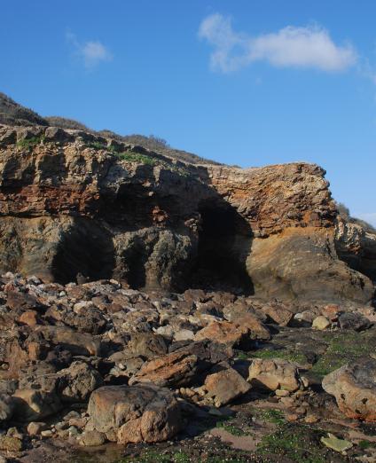 Contact stratigraphique discordant sur le littoral au sud de la Vendée 